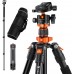 Aluminum 4-Section Tripod Load Capacity 10kg O254A1+BH-28L