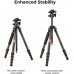 Carbon Fiber 5-Section Tripod Load Capacity 15kg A255C2+BH-36L