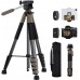 75" Lightweight Portable Travel Outdoor DSLR Tripods (Grey)