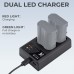 EN-EL15/15A/15B/15C Dual Slot Quick Battery Charger, Micro USB and Type-C Charger