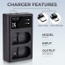 EN-EL15/15A/15B/15C Dual Slot Quick Battery Charger, Micro USB and Type-C Charger