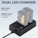 LP-E6/E6N/E6NH/E6P Dual Slot Quick Battery Charger, Micro USB and Type-C Charger