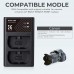 LP-E6/E6N/E6NH/E6P Dual Slot Quick Battery Charger, Micro USB and Type-C Charger