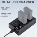 LP-E17 Dual Slot Quick Battery Charger, Micro USB and Type-C Charger