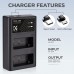 LP-E17 Dual Slot Quick Battery Charger, Micro USB and Type-C Charger