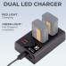 NP-FW50 Dual Slot Quick Battery Charger, Micro USB and Type-C Charger