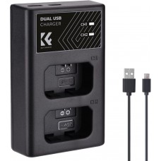 NP-FW50 Dual Slot Quick Battery Charger, Micro USB and Type-C Charger