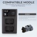 NP-FW50 Dual Slot Quick Battery Charger, Micro USB and Type-C Charger