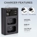 NP-FW50 Dual Slot Quick Battery Charger, Micro USB and Type-C Charger