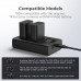 NP-FW50 Dual Slot Quick Battery Charger with LCD Screen, Micro USB and Type-C Charger