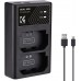 NP-FZ100 Dual Slot Quick Battery Charger, Micro USB and Type-C Charger