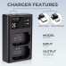 NP-FZ100 Dual Slot Quick Battery Charger, Micro USB and Type-C Charger