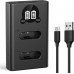 NP-FZ100 Dual Slot Quick Battery Charger with LCD Screen, Micro USB and Type-C Charger
