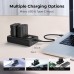 NP-W235 Dual Slot Quick Battery Charger with LCD Screen, Micro USB and Type-C Charger