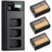 NP-FW50 3-Pack 1100mAh Replacement Batteries and Three Slot Charger 