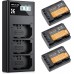 NP-FZ100 3-Pack 2280mAh Replacement Batteries and Three Slot Charger