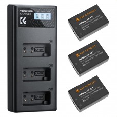 LP-E17 3-Pack Batteries and Upgraded 3-Slot LCD Charger
