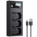 NP-FZ100 Charger 18W Dual Portable Battery Charger, Micro USB and Type-C Charger