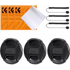 9-in-1 Center Pinch Lens Cap + Anti-Loss Keeper Leash + Microfiber Cleaning Cloth Kit