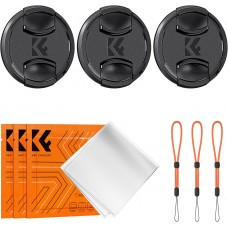 9-in-1 Center Pinch Lens Cap + Anti-Loss Keeper Leash + Microfiber Cleaning Cloth Kit
