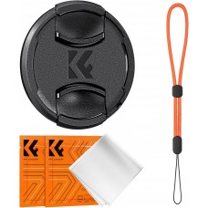4-in-1 Center Pinch Lens Cover + Anti-Loss Keeper Leash + Microfiber Cleaning Cloth Kits