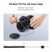 6 Pack Camera Lens Cap Leash with Elastic Loop + Microfiber Cleaning Cloth Kit