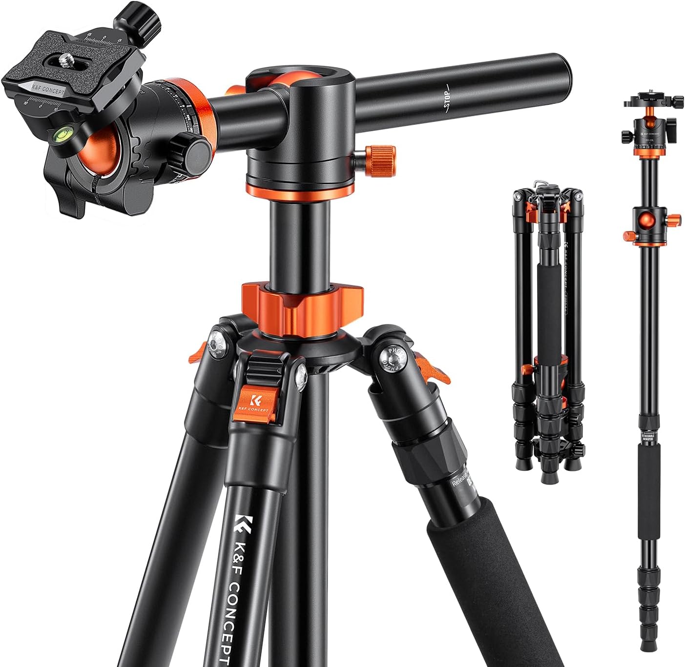 Horizontal Aluminum 5-Section Tripod Portable Monopod T255A4+BH-28L Horizontal Aluminum 5-Section Tripod Portable Monopod T255A4+BH-28L
