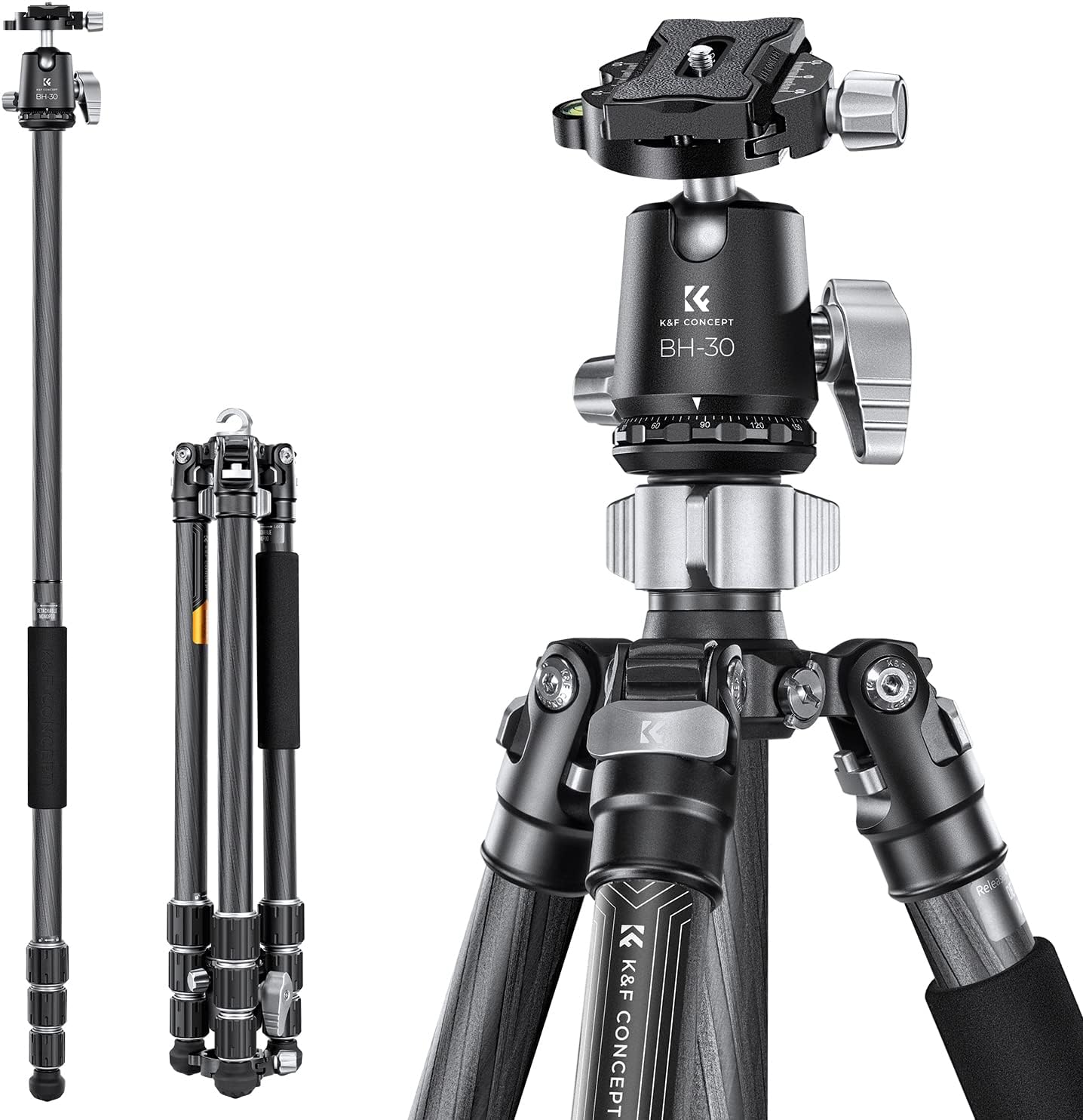 Carbon Fiber 4-Section Tripod Load Capacity 12kg X254C4+BH-30L Carbon Fiber 4-Section Tripod Load Capacity 12kg X254C4+BH-30L
