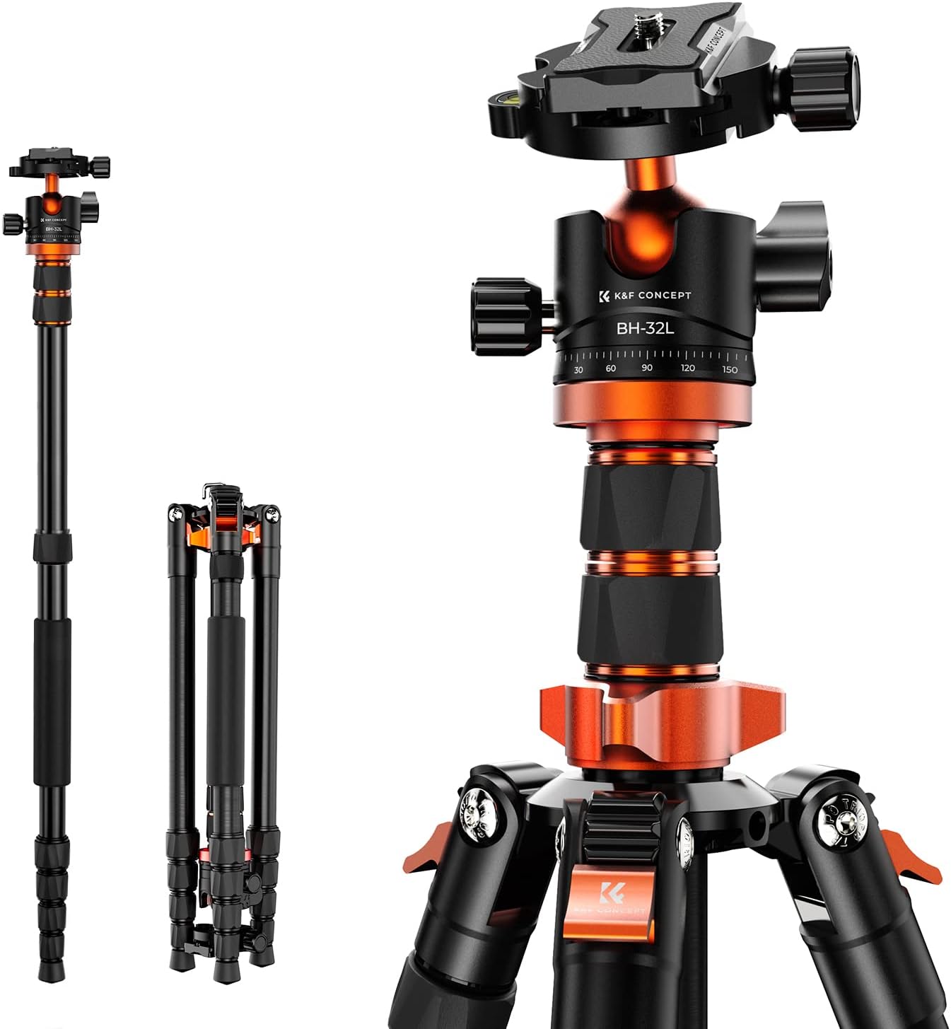 Aluminum 5-Section Tripod Load Capacity 12kg O255A6+BH-32L Aluminum 5-Section Tripod Load Capacity 12kg O255A6+BH-32L